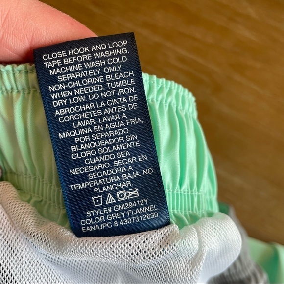 George Men's Mint Green / Blue and Gray Swim Trunks With Back Pocket Size XL - Picture 4 of 12